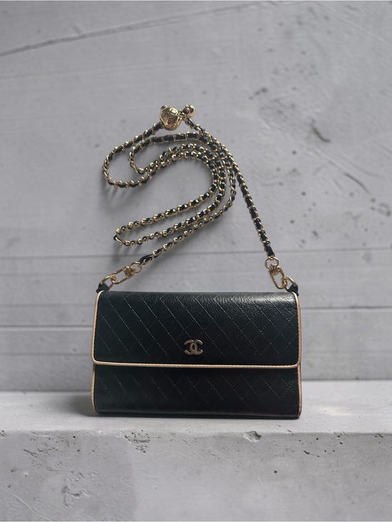 CHANEL Handbags - Authentic Chanel Bicolor Diamond Quilted Long Flap Wallet + WOC Conversion Kit